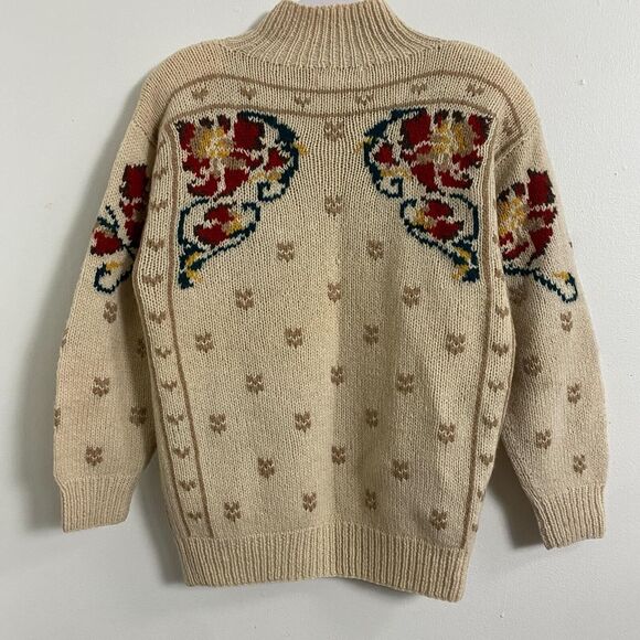 J. Christopher Knit Cardigan Sweater Button Down Women's Size L Biege High Neck - Picture 2 of 12